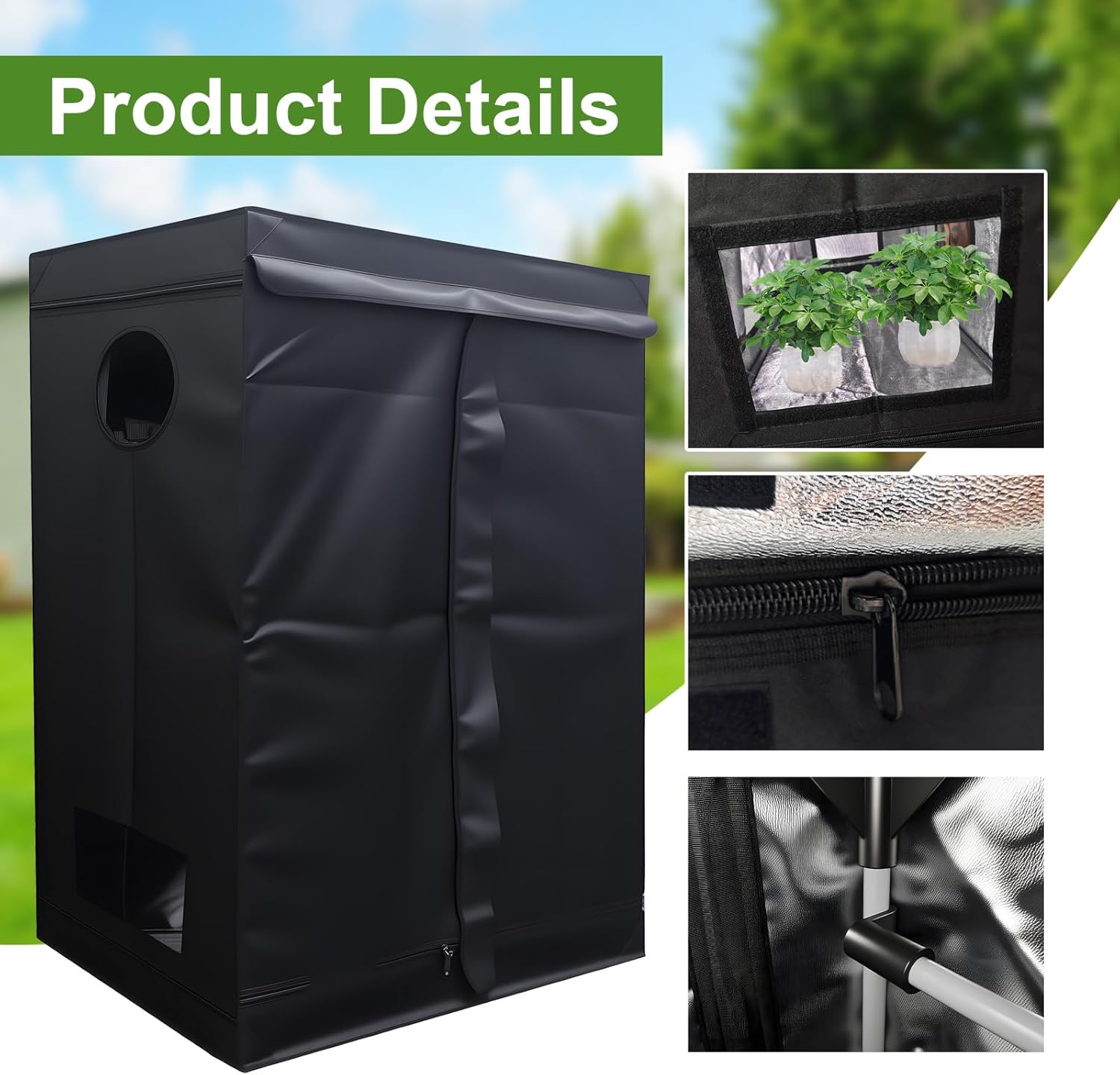 Planting Tent 59 "x48 x24 high reflectivity Indoor Planting Room for Planting Fruits, Flowers and Vegetables with Detachable Waterproof Floor Tray.