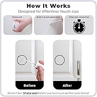 Vista 6 de spot. Pintura de retoque Acabado mate para gabinetes, paredes, puertas y muebles Kit de reparación blanco multitono Secado rápido