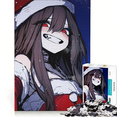Rompecabezas para Adolescentes de 1000 Piezas con diseño de Chica Anime navideña, Juguetes antiestrés