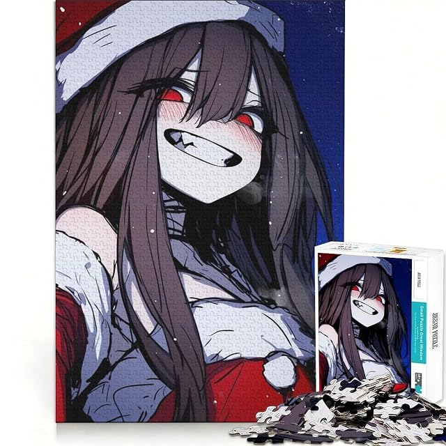 Rompecabezas para Adolescentes de 1000 Piezas con diseño de Chica Anime navideña, Juguetes antiestrés