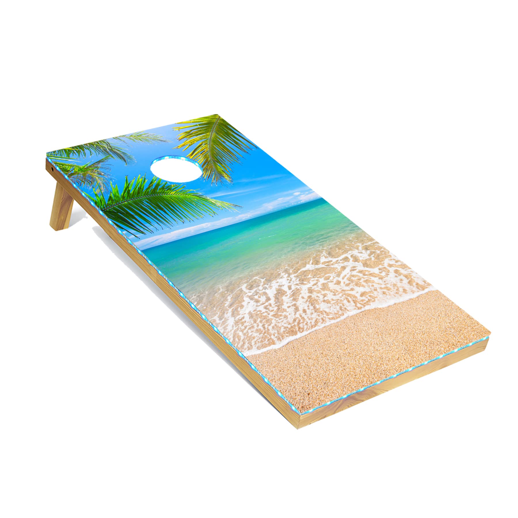 Tailgating Pros Corn Hole Board Set with Bean Bags & Carrying Case - 4'x2' Cornhole Bag Toss -Tournament & Lightweight Options - Optional LED Lights