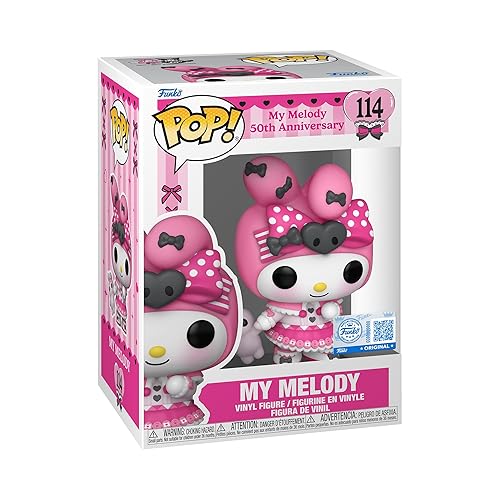 Funko Pop! Sanrio: Hello Kitty - (Kuromi + 20th) - My Melody - (S Pieces) - Collectable Vinyl Figure - Gift Idea - Official Merchandise - Toys for Kids & Adults - Anime Fans - Standard Size - Pink