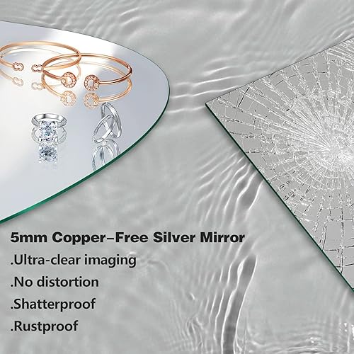 Miniatura 6 de Espejo LED de baño, 30 x 22 pulgadas, rectangular, para montar en la pared, con marco de metal, espejo inteligente antiempañamiento regulable para