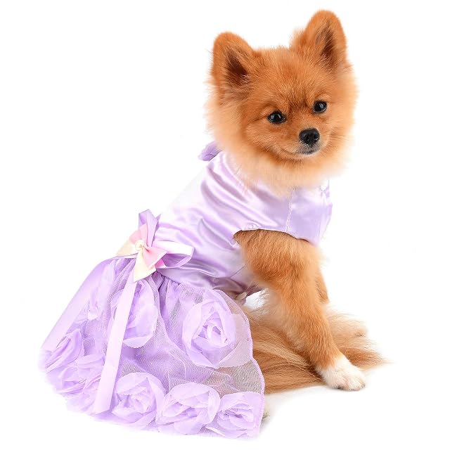 Foto 4 de 7 de PAIDEFUL Vestido de Novia para Mascotas Ropa para Perros Pequeños Gatos Niñas Verano Lujo Falda Tutú…