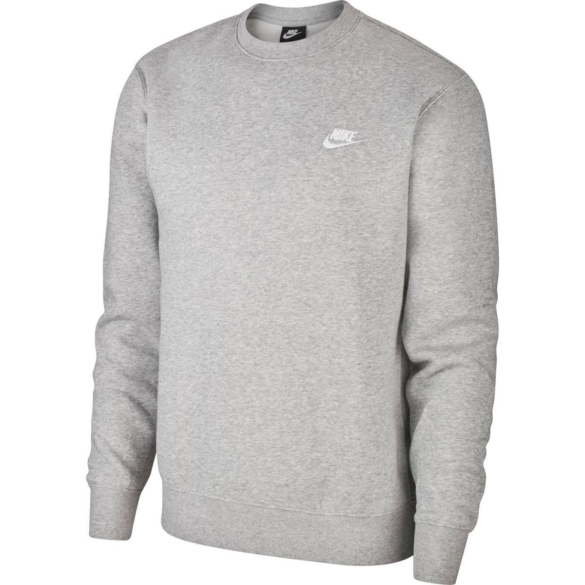 NIKE BV2666 M NSW CLUB CRW FT Sweatshirt mens dk grey heather/white M