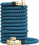 Kunova 50FT Tuyau de latex véritable tuyau extensible de tuyau flexible de service lourd 10-Pattern Buse de pulvérisation d'eau haute pression & sac & Support en plastique.Pas de tuyau d'eau de poche sans tangle