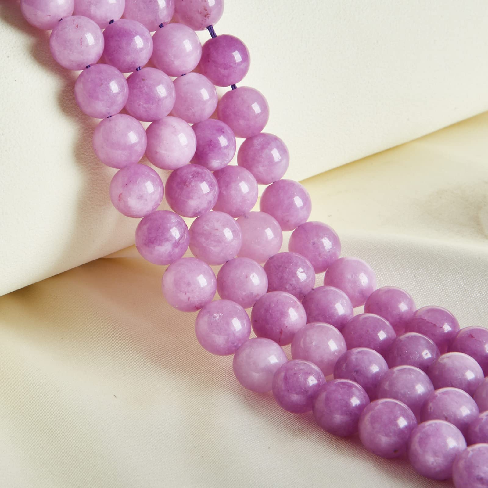 60pcs 6mm Natural Kunzite Beads Gemstone Beads Round Loose Beads for Jewelry Making