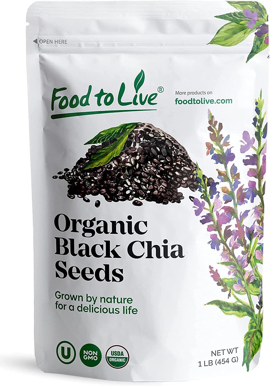 Food to Live – Organic Black Chia Seeds, 1 Pound Non-GMO, Whole, Sproutable, Vegan, Kosher, Keto, Sirtfood, Bulk. Rich in Essential Fatty Acids, Fiber, Protein. Food to Live – Organic Black Chia Seeds, 1 Pound Non-GMO, Whole, Sproutable, Vegan, Kosher, Keto, Sirtfood, Bulk. Rich in Essential Fatty Acids, Fiber, Protein.