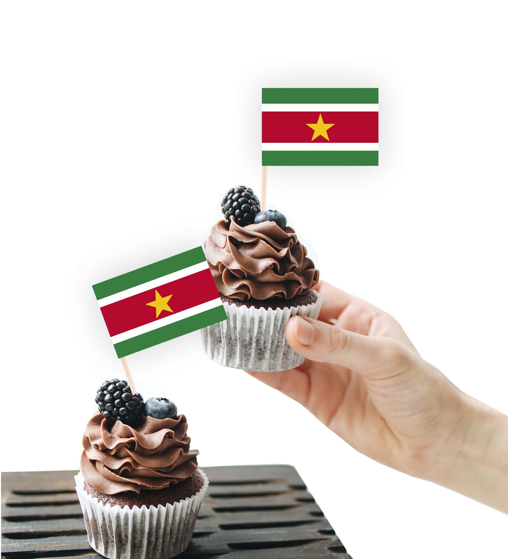 100PCS Suriname Flag Cake Topper,Surinamese Cupcake Stand For Party Decoration Supplies — image 1