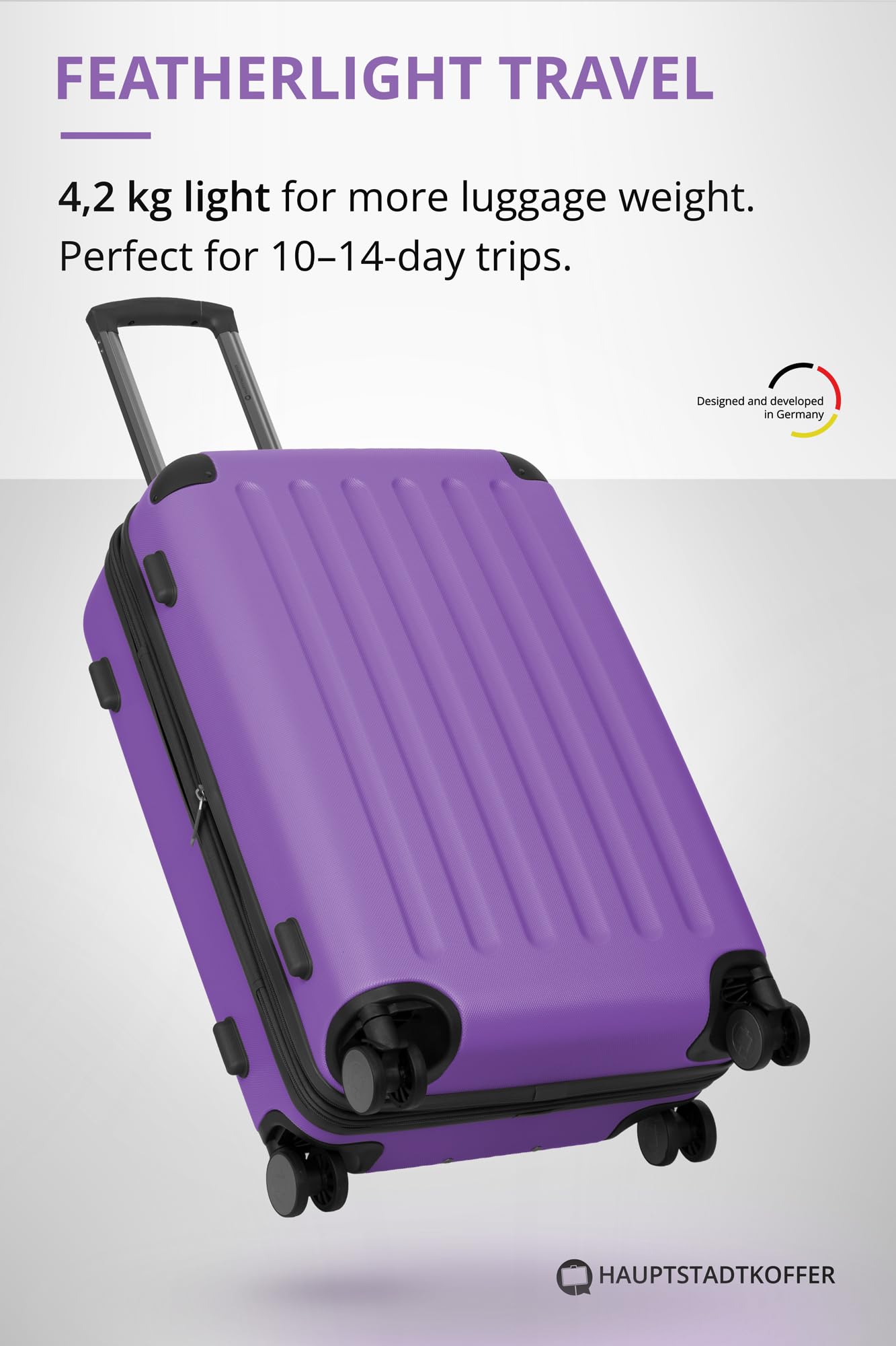 HAUPTSTADTKOFFER - Spree - Maleta rígida, Trolley expandible, Equipaje de Viaje, 4 Ruedas Dobles, TSA, 65 cm, 74 litros, Champán — view 391