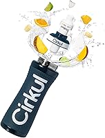 Vista 1 de Cirkul Botella de agua de acero inoxidable con agarre gris de 22 onzas y tapa deportiva, duradera, aislada, agarre protector, a prueba de fugas