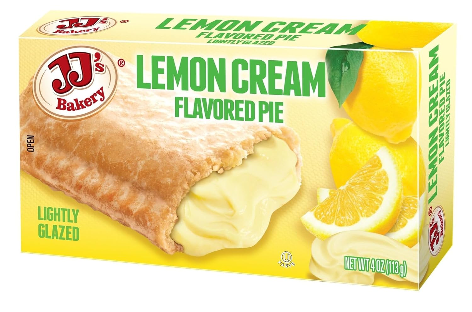 JJ's Bakery Lemon Cream Snack Pies - Zesty Fresh-Baked, Nut-Free, Kosher Parve, Dairy-Free 4oz Singles (6 Pack)