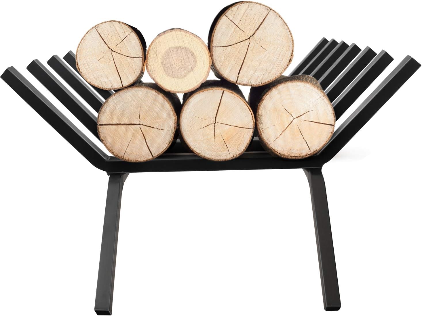 WBHome Fireplace Grate 21 inch - 7 Bar Fire Grates - Heavy Duty Solid Steel - for Indoor Chimney Hearth Outdoor Fireplace Kindling Tool Pit Wrought Iron Wood Stove Firewood Burning Rack Hold
