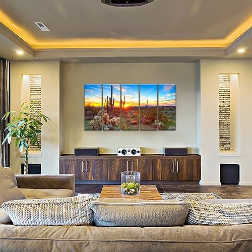 Miniatura 2 de sechars 5 piezas de pintura Arizona extragrande del desierto de Sonora al atardecer impresión en lienzo Arizona Cactus paisaje ilustraciones para