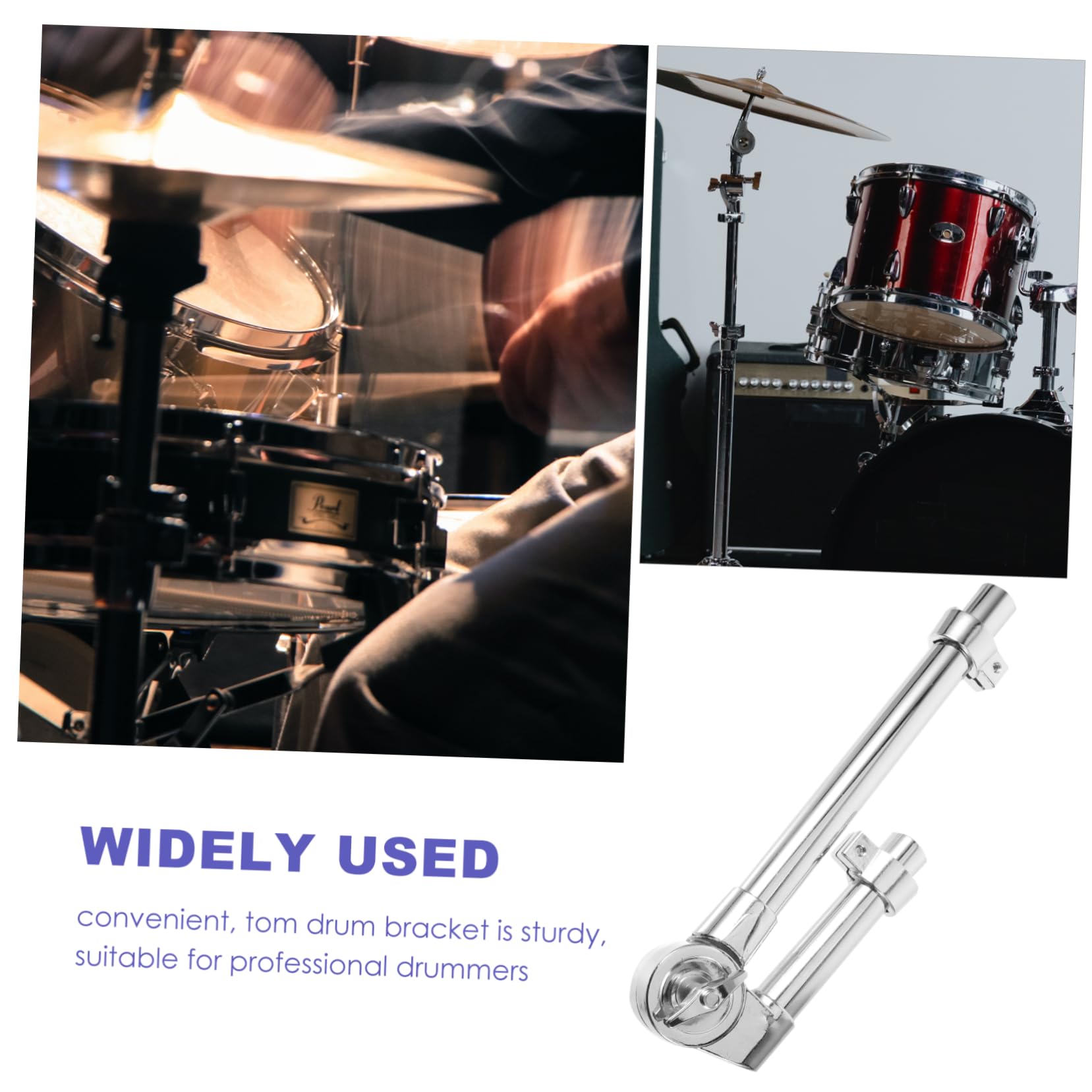 Hemobllo Support Tom Drum Robuste Matériel Tambour Fixation Stable et Réglable pour Instrument de Percussion Adapté Aux Musiciens Débutants et Étudiants