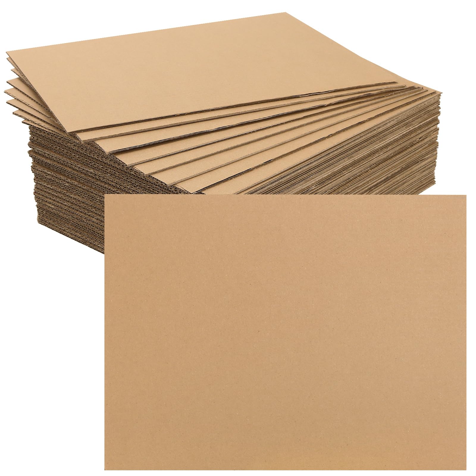50 hojas de cartón corrugado A3 de 30 x 40 cm, cartón de 3 mm de grosor para manualidades, papel marrón para pintar, modelar, manualidades