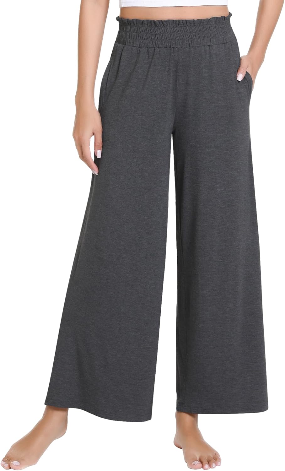 NACHILA Women's Pajama Bottoms-Viscose Made from Bamboo, Wide Leg Lounge Pants Cool Yoga Pants Soft Sweatpants