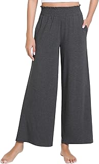 NACHILA Women's Pajama Bottoms-Viscose Made from Bamboo, Wide Leg Lounge Pants Cool Yoga Pants Soft Sweatpants