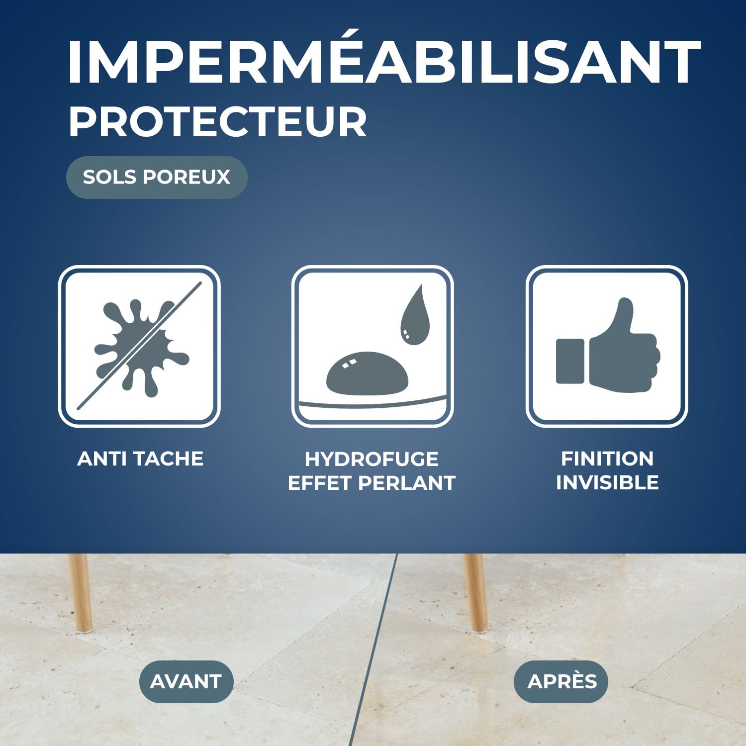 STARWAX Imperméabilisant marbre et pierres naturelles poreuses 1L | Protège contre les taches, protection invisible, efficace contre eau huile vinaigre et graisses, rendement 10 à 20m²