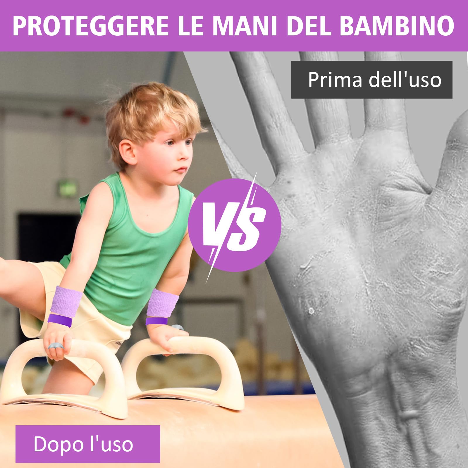 Scettar Set di Polsini da Ginnastica, 2 Paia Manopole Paracalli per Ginnastica Artistica, Falcon Grip Pad per Cross Training