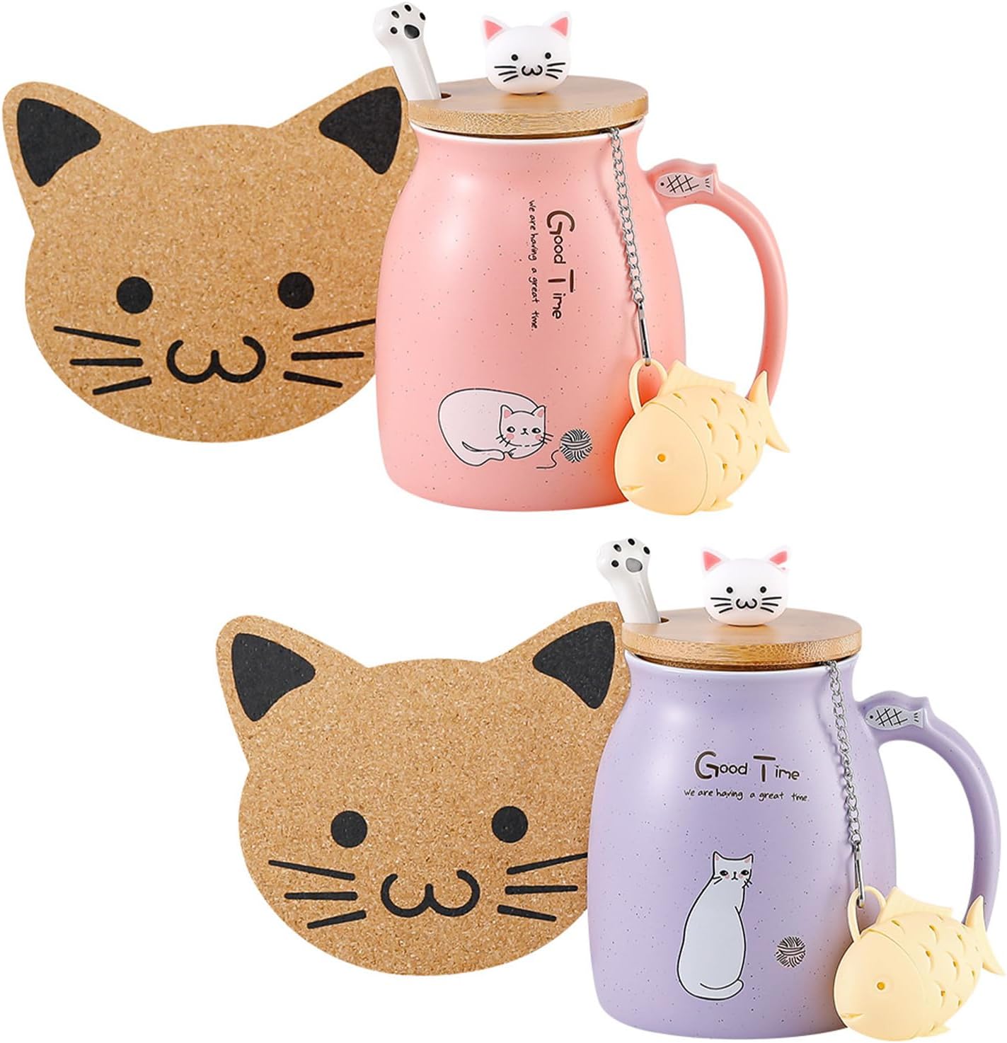 BigNoseDeer Kawaii Cat Mug
