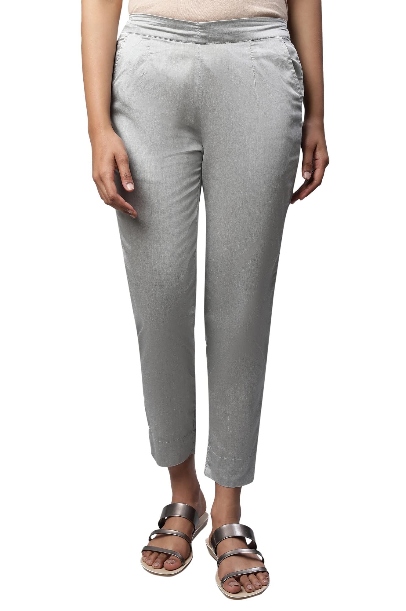 aurelia Women's High Rise Strechable Trouser | Ankle Length Trouser | Fit Type: Slim-picture-33