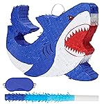 WERNNSAI Shark Piata - Ocean Shark Birthday Party Decorations Kids Boys Pinata with Blindfold and Bat for Under the Sea Party Supplies Baby Shower Birthday Game Set