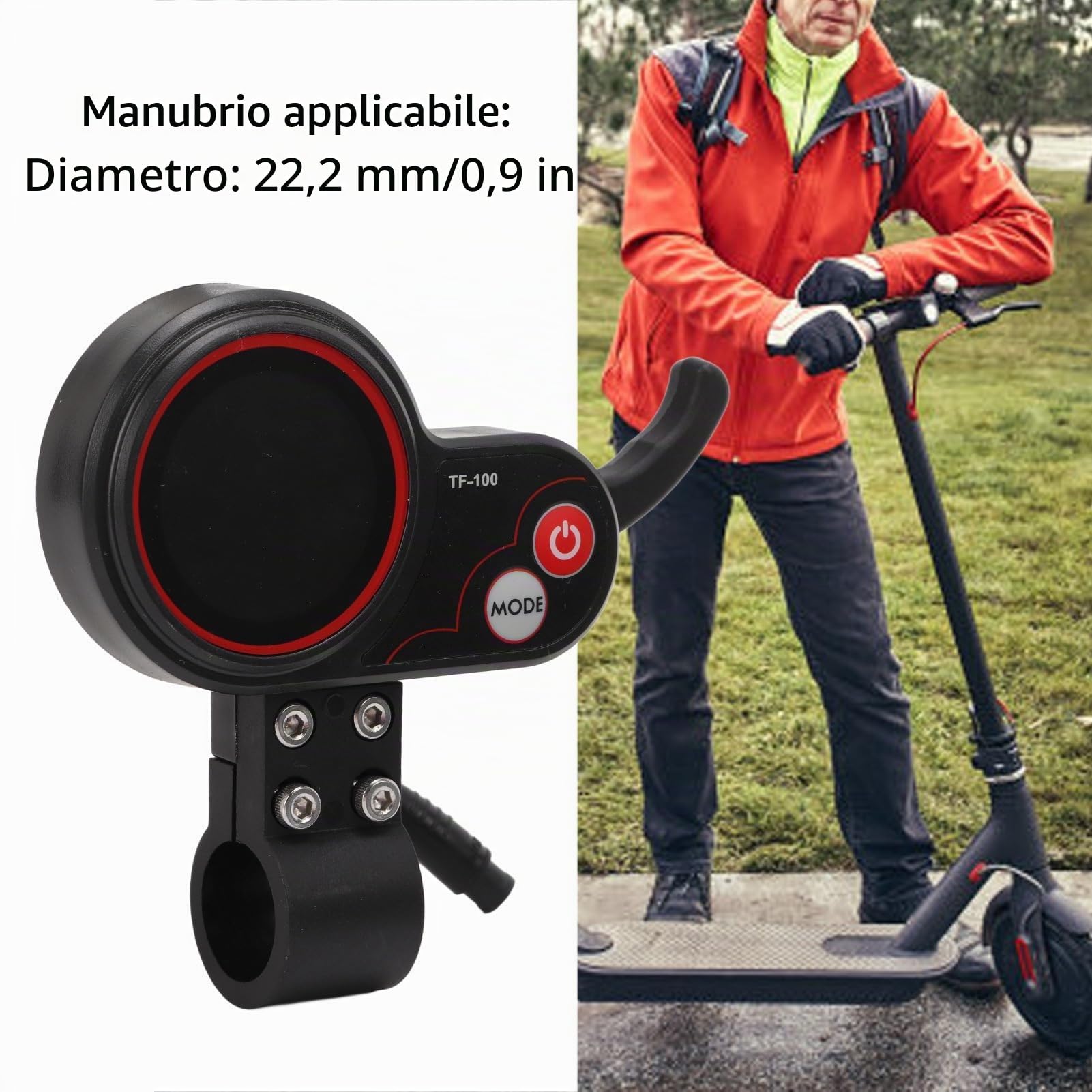 Acceleratore a Pollice per Scooter a 3 Livelli, Controller per Scooter Tf100, Pattini, Skateboard e Scooter 48 V TF-100 Display Strumento di Comunicazione a 6 Pin per Controller