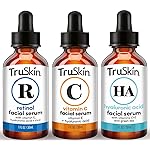 TruSkin Face Serum Trio - Hyaluronic Acid, Vitamin C & Retinol Serum for Face - Anti Aging Skin Care Set for Women - Skincare for Bright, Smooth, Hydrated & Firmer-Looking Skin, 1 fl oz, 3 Bottles