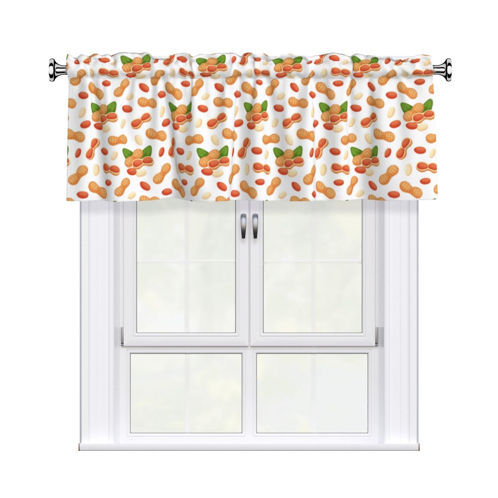 Noble Ren Delicious Peanuts Short Curtain Valance 54x18in For Kitchen Bathroom Cafe Living Room Decoration