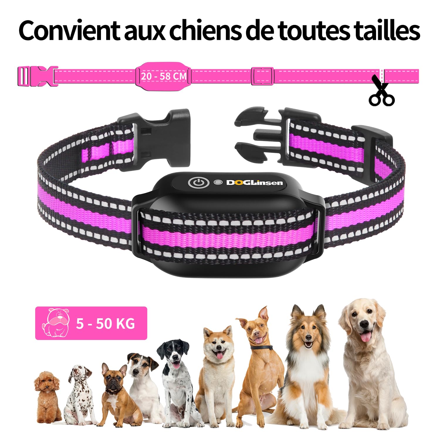 Collier de Dressage pour Chiens, Collier Vibrant pour Chien sans Choc, Portée 1000m, Étanche IP67, Batterie Longue Durée avec Adapté pour Chien Petit, Moyen et Grand