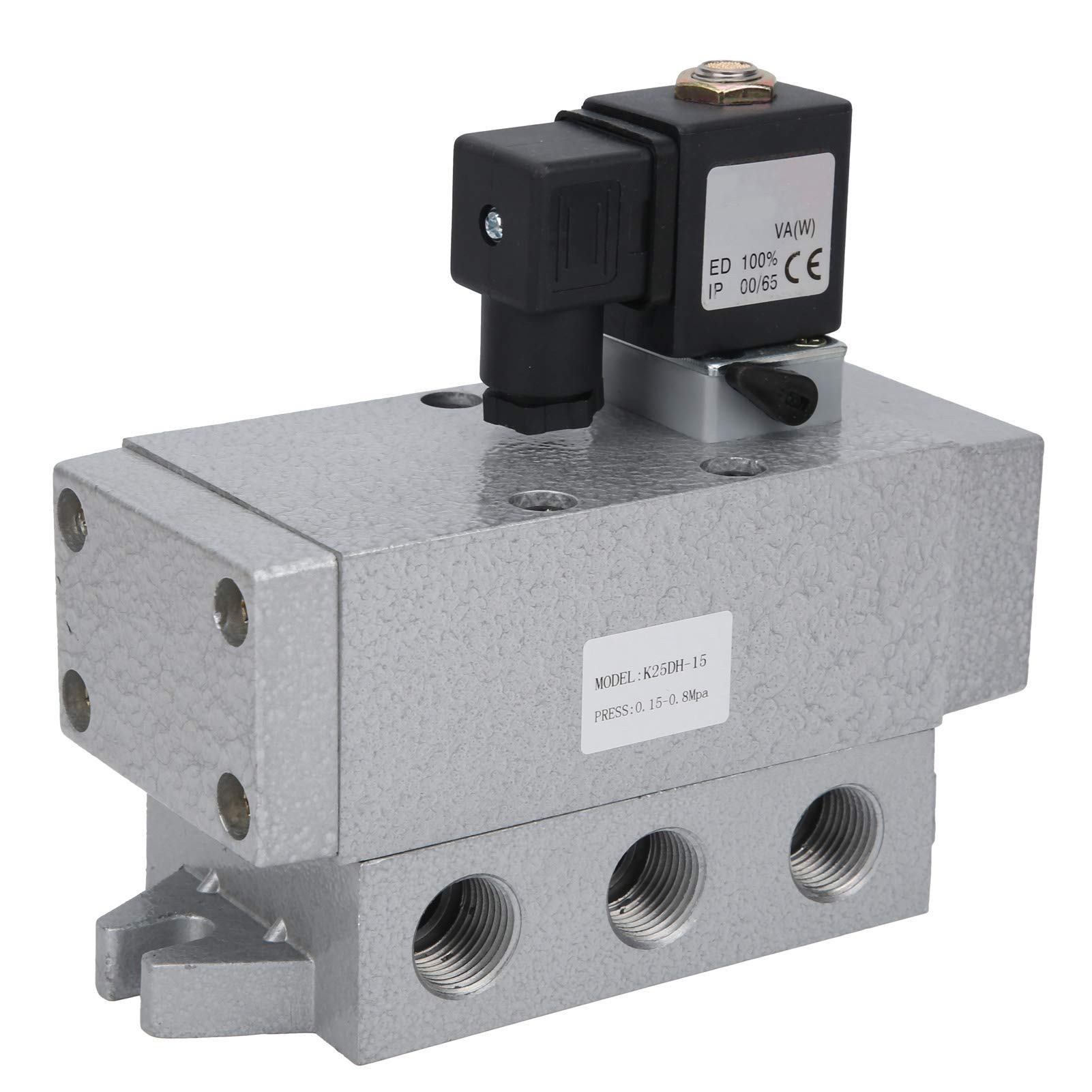 Électrovanne 2 positions 5 voies G1/2 Yosoo Health Gear K25DH-15 en alliage pour contrôle pneumatique
