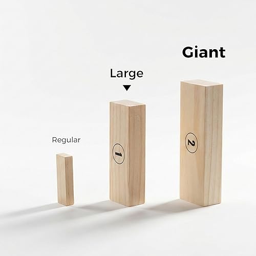 Miniatura 4 de Outdoor Games - Juego de apilamiento de torre grande, 54 bloques de madera, apila hasta 4 pies de alto, incluye bolsa de transporte y marcador