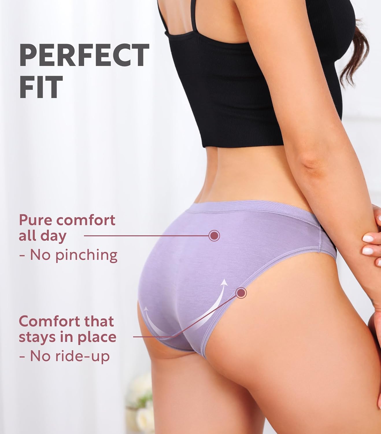 DAVID ARCHY Womens Underwear, Bamboo Rayon Underwear Panties Moisture Wicking Panties, Soft Breathable, 4 Pack - Image 2