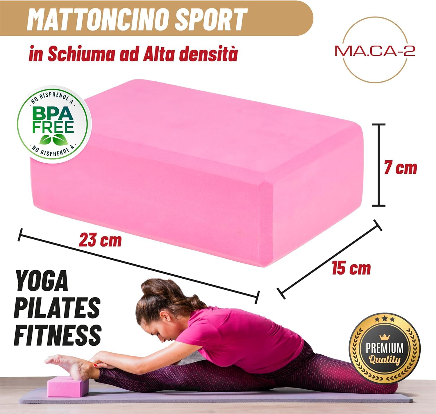 Set di mattoncini Yoga in schiuma EVA, leggeri e resistenti, antiscivolo, ideali per Pilates, stretching, meditazione e riabilitazione, Facili da pulire, adatti a principianti e avanzati BLU