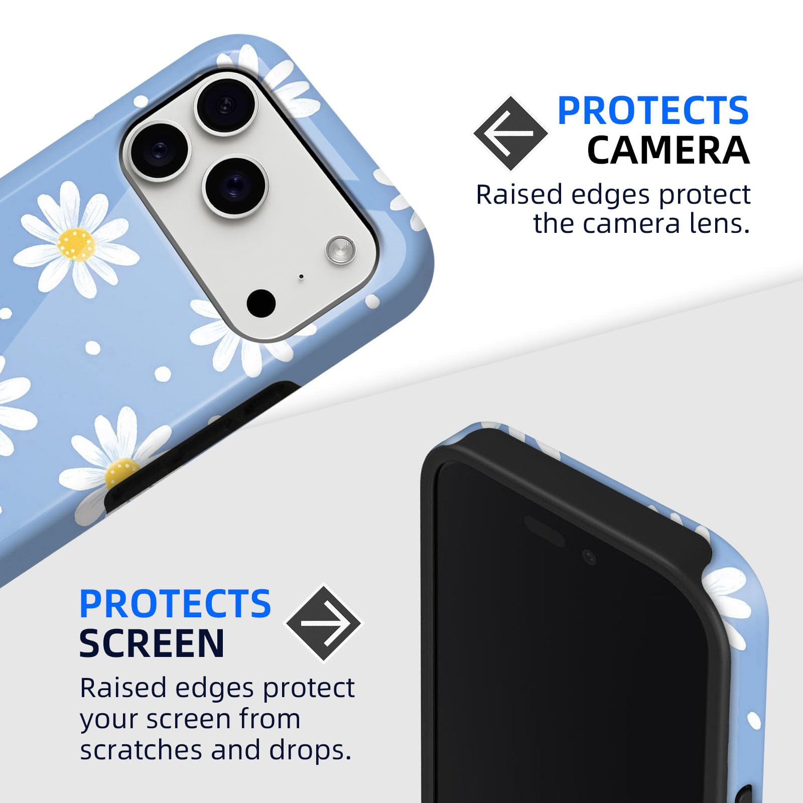 Amazon.com: ETLKJVBL for iPhone 17 Pro Case, Small Daisy Hybrid 2