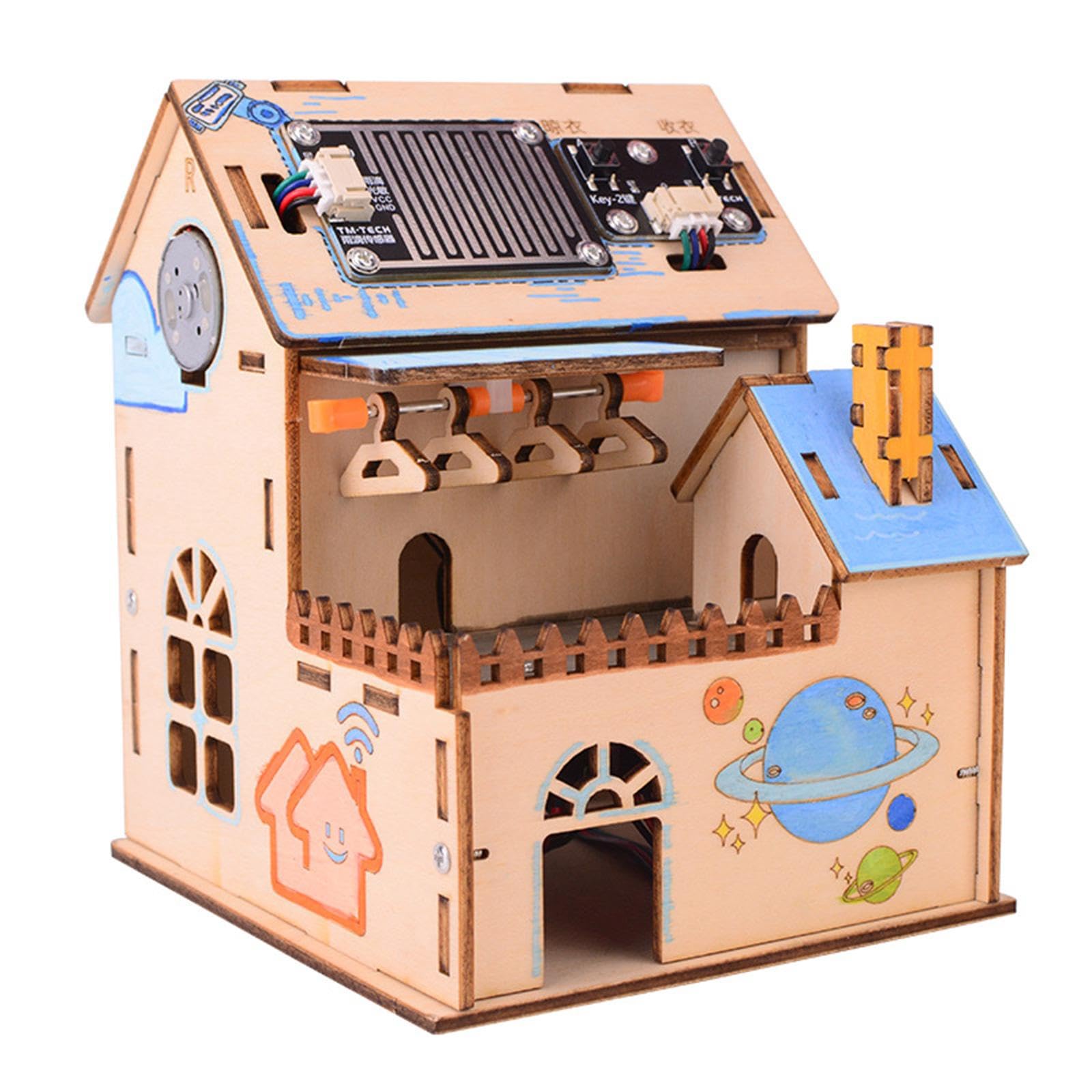 Kit Electrónico DIY para El Hogar con Tendedero Inteligente, Fácil de Ensamblar, Ideal como Material Didáctico para Niños Y Niñas en Edad Escolar a Pa