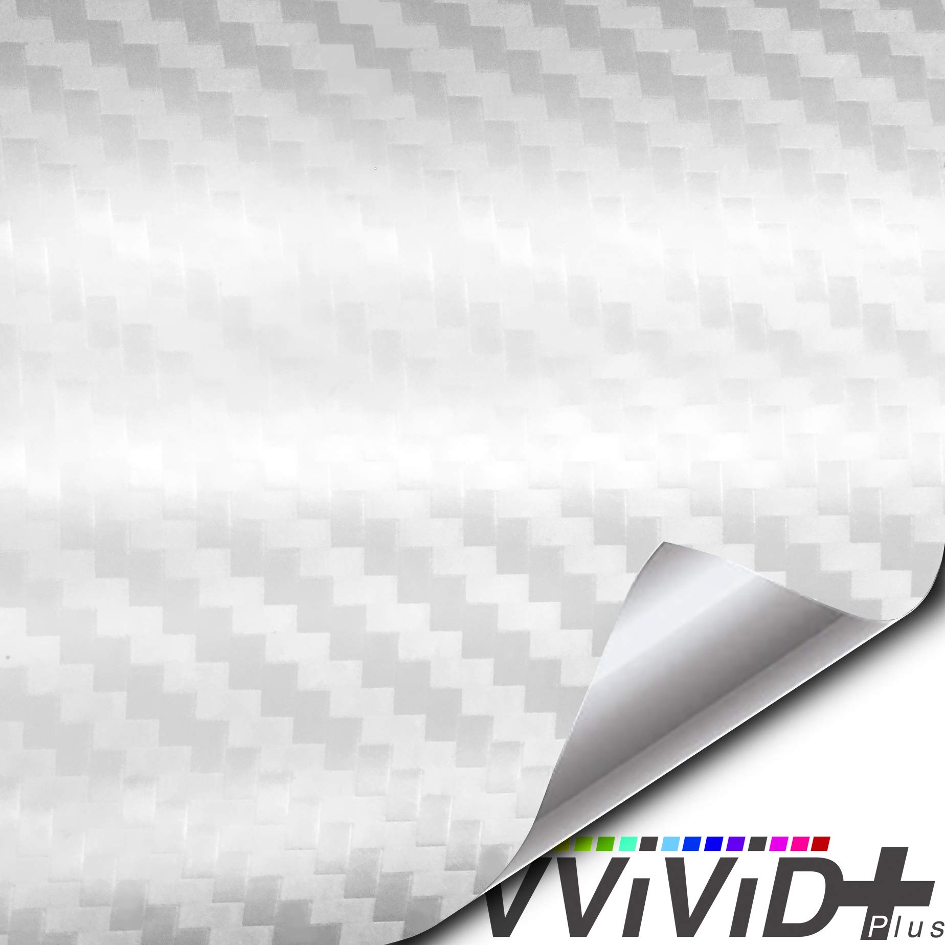 VViViDPremium Carbon Fiber Vinyl Wrap Film (White, 1/2ft x 5ft)