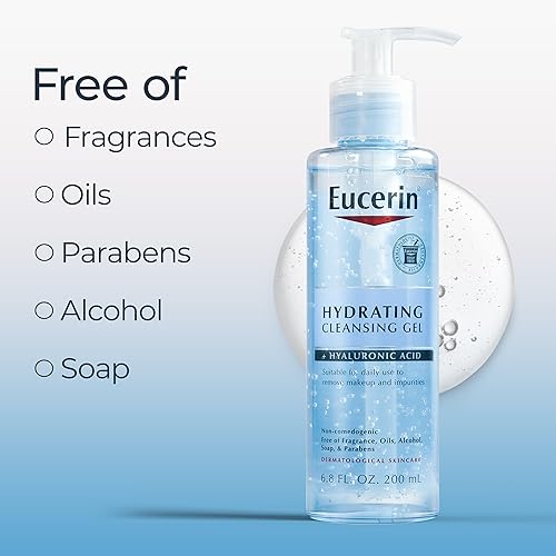 Miniatura 4 de Eucerin Gel limpiador hidratante, limpiador facial diario formulado con ácido hialurónico, 6.8 onzas líquidas