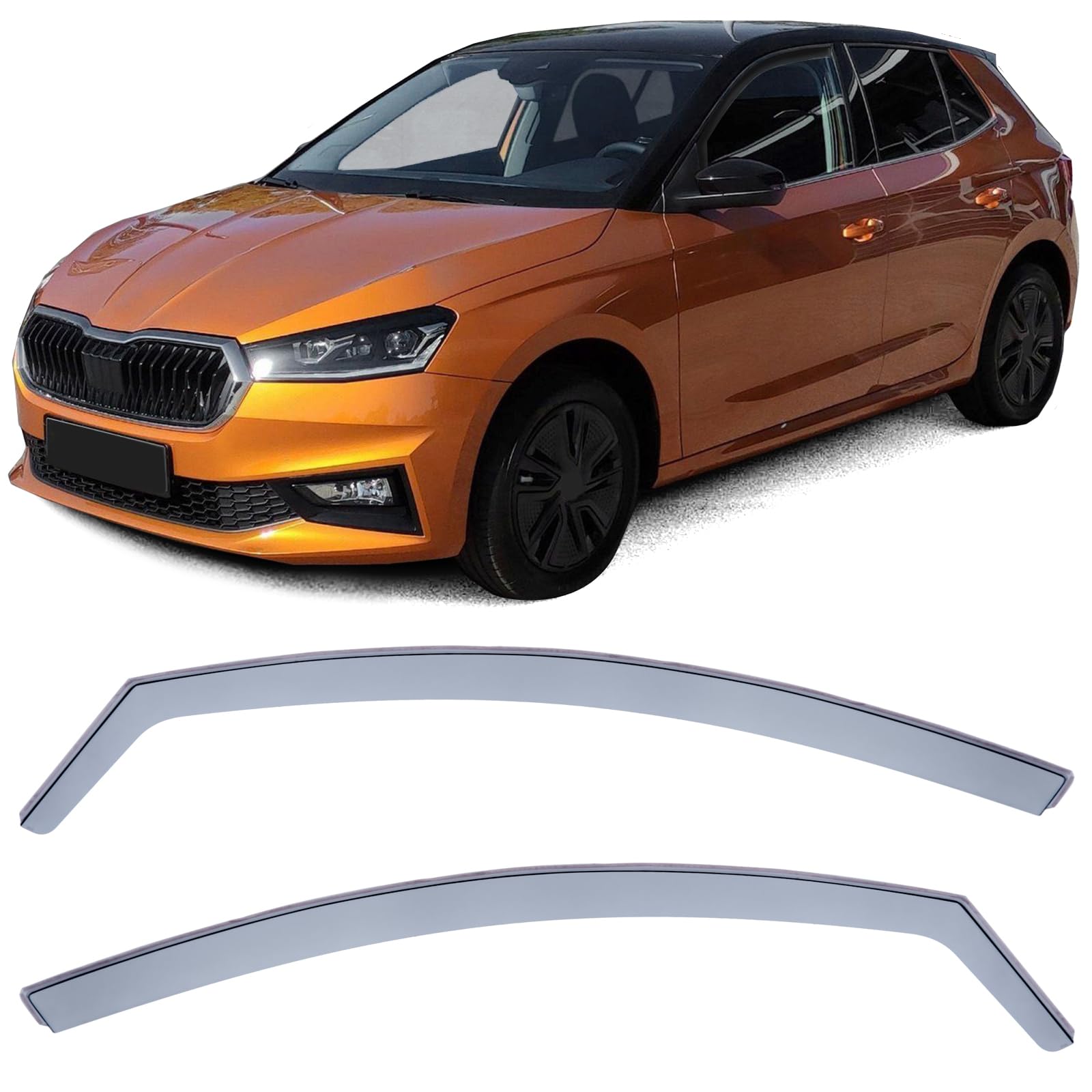Windabweiser Regenabweiser Schwarz Smoke für Skoda Fabia ab 21