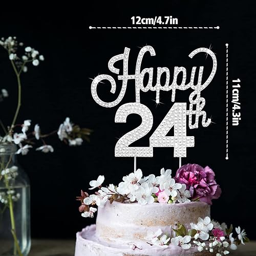 Miniatura 548 de LINGTEER Decoración de pastel de diamantes de imitación dorados para cumpleaños número 15 – Cheers to 15th Birthday Quince años de edad, decoración