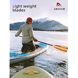 Abahub SUP Paddles - 3 Piece Adjustable Stand up Paddle - Lightweight Oar for Paddleboard, Aluminum Alloy PU Coated Shaft 68 - 84, Splicing Wood Print Plastic Nylon Blade