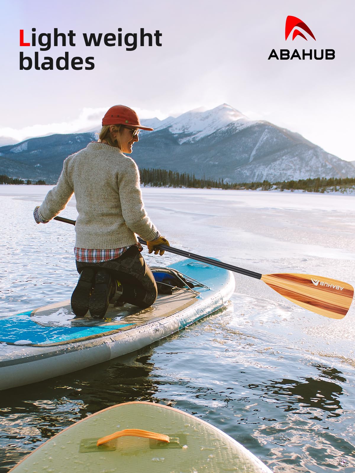 Abahub Pagaia SUP Alluminio Remi SUP Paddle Stand Up Paddle Telescopico 173-213 cm per Tavola da Surf Canoa SUP, Lama in Nylon di Plastica in Nero/Blu/Verde/Rosso/Arancione/Giallo