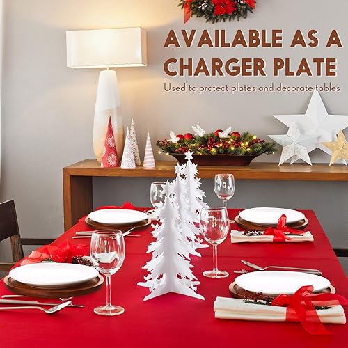 Miniatura 5 de Rtteri 12 platos redondos de acacia, bandeja de madera redonda de madera para sándwich, aperitivos, postres, ensalada de frutas, fácil limpieza,