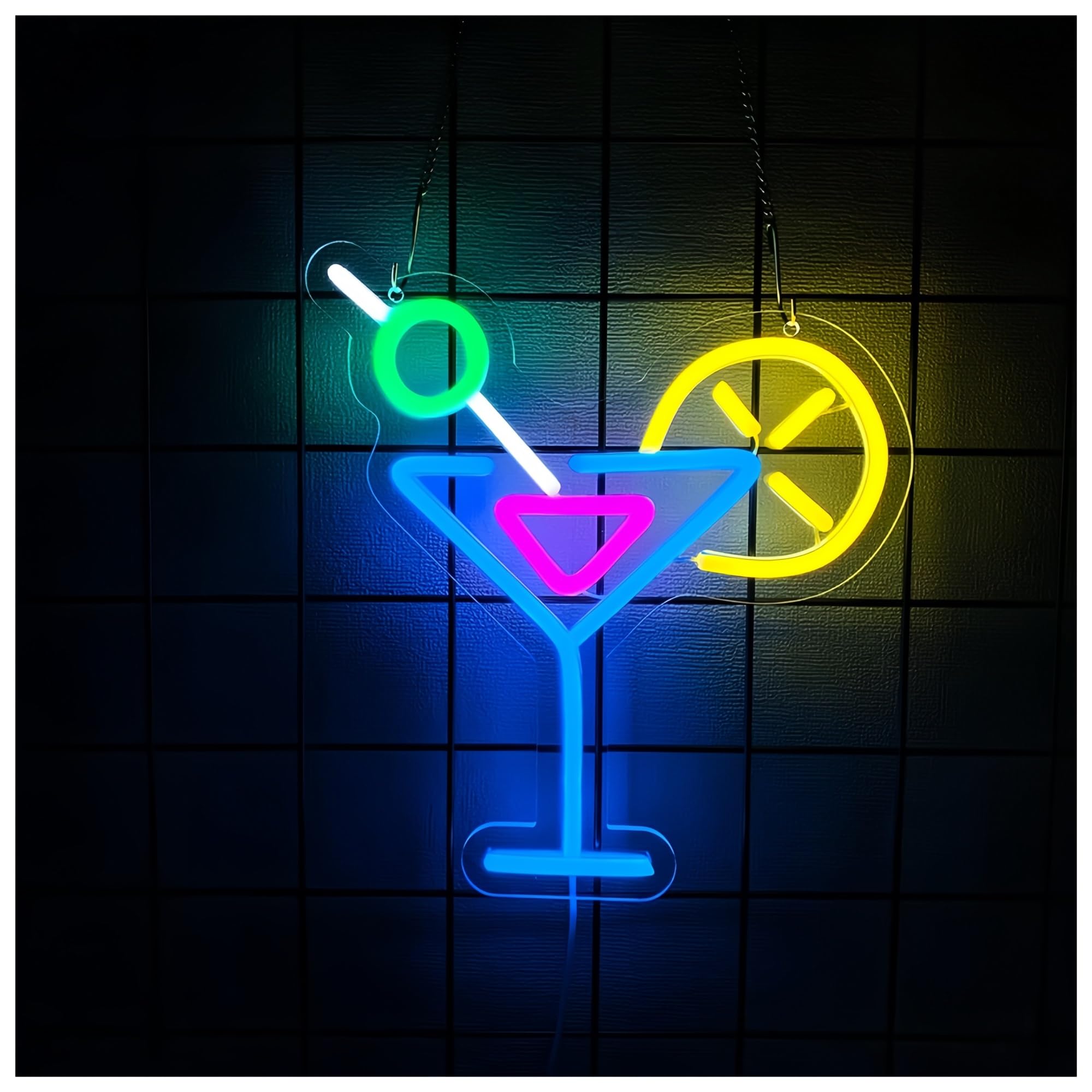 Zynther Neon lamp Cocktails and Dreams Neon Sign for Wall Decor Light Signs for Bedroom Room(B)