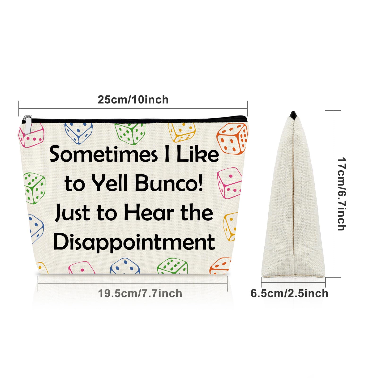 Regali per gli amanti del gioco d'azzardo Divertente Bunco Regalo Borsa per il trucco Regalo per Sua Sorella Migliore Amica Club Amico Giocatore Bunco Amanti del Gioco Regalo Fortunato Regalo di
