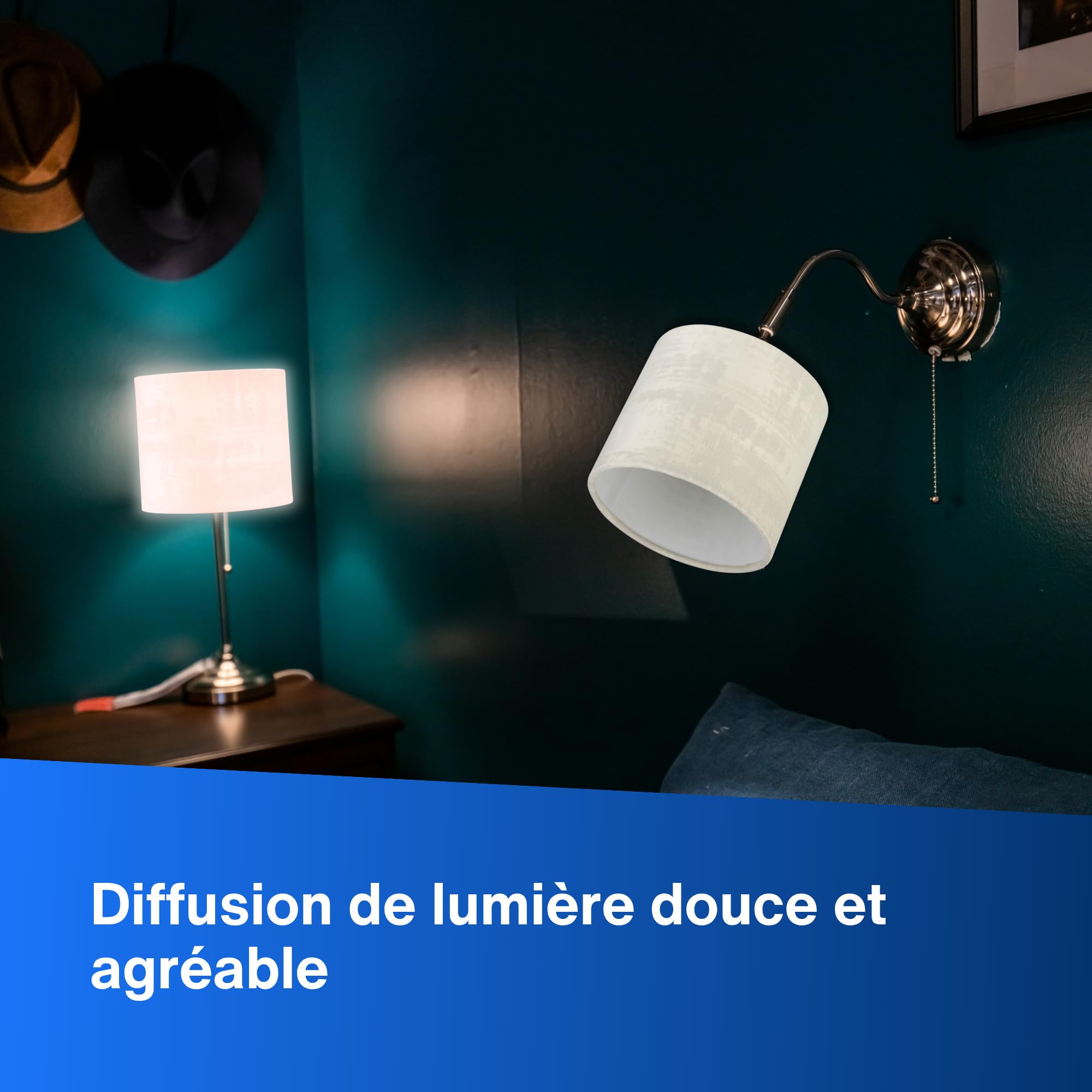 REV Abat-jour rond vintage en coton de haute qualité, diamètre 42 cm, abat-jour de rechange pour suspension et lampadaire, culot E27, blanc arctique