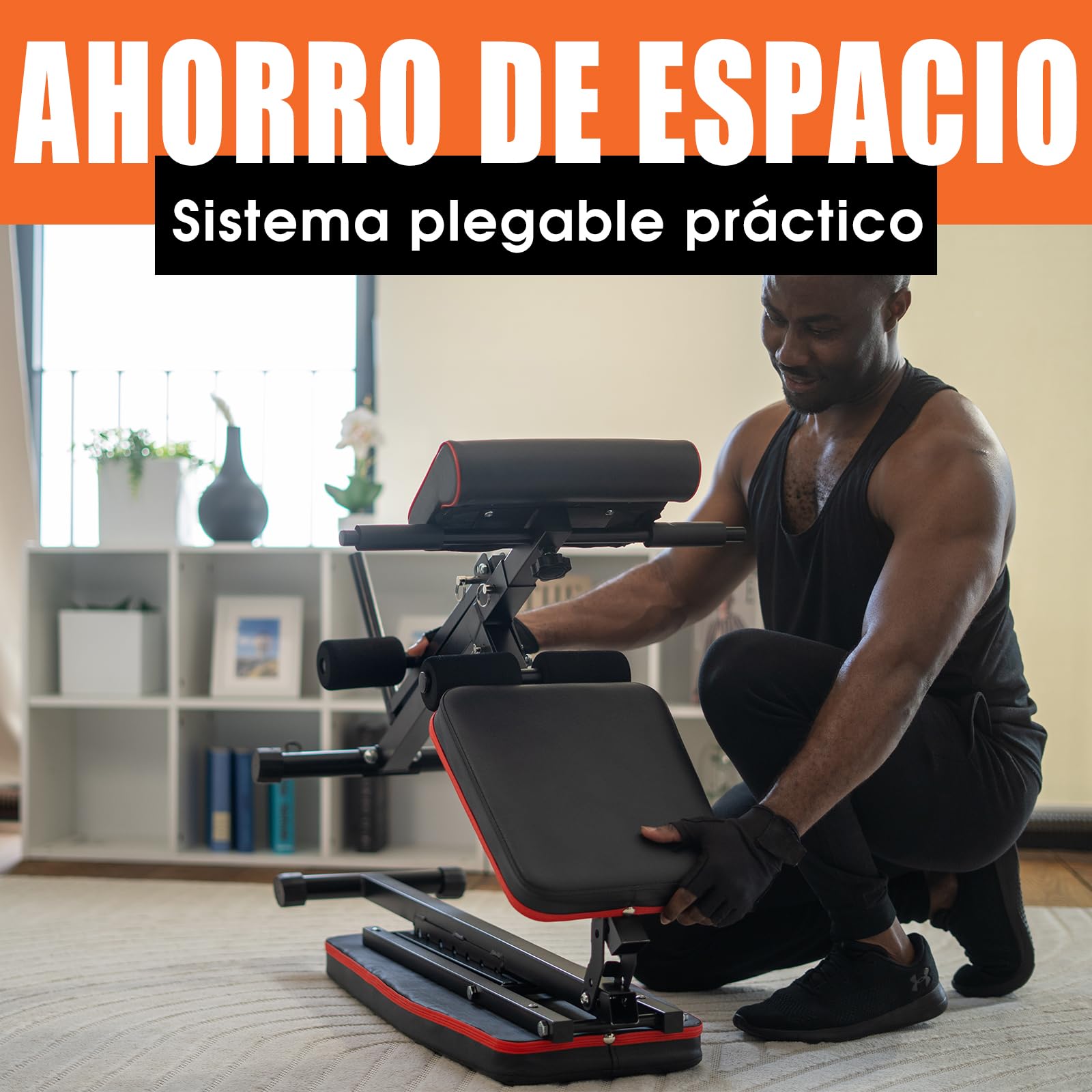 DH FitLife Banco de pesas plegable ajustable, banco inclinado y banco plano para press de banco, entrenador de espalda y abdominales, banco de entrenamiento multifuncional para fitness y fuerza