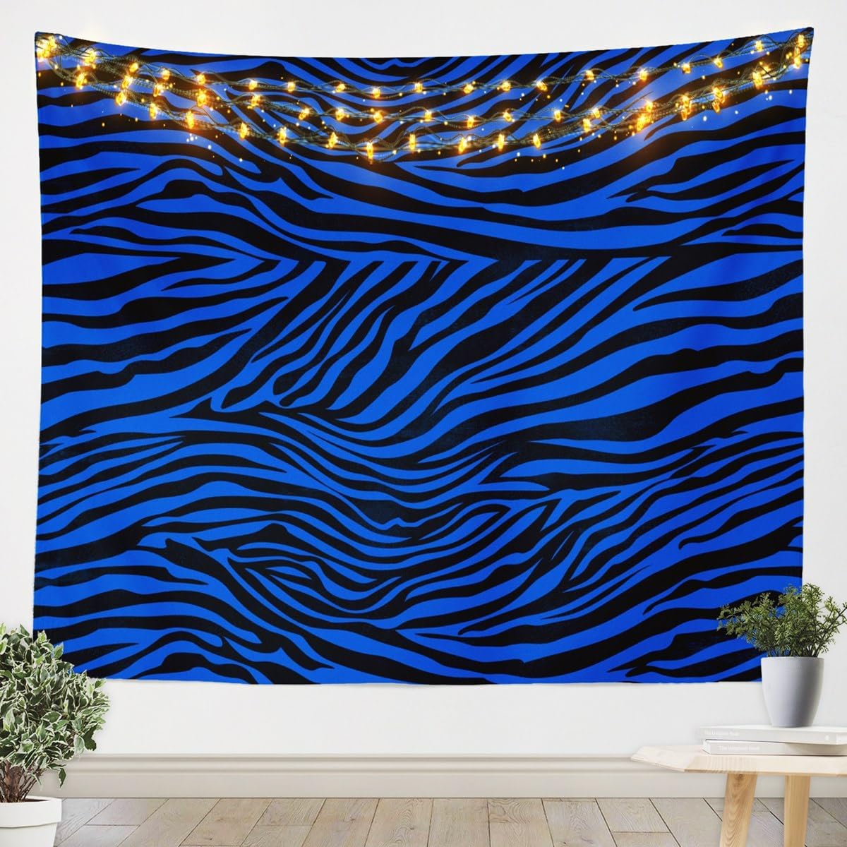 Feelyou Zebra Wall Hanging XLarge 70"x92" Animal Print Tapestry for Kids Boys Girls Decor Leopard Wall Blanket Stripes Wall Art Red Tapestries