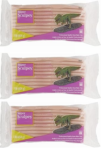 M02065x3 MOREZMORE 3lb Super Sculpey Beige Horno Hornear Arcilla Polimérica